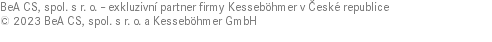 BeA CS, spol. s r. o. – exkluzivní partner firmy Kesseböhmer v České republice © 2022 BeA CS, spol. s r. o. a Kesseböhmer GmbH 